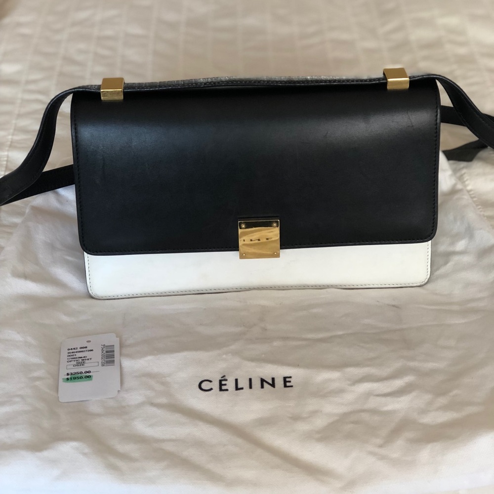 Celine Medium Case Flap Bag, Black & White